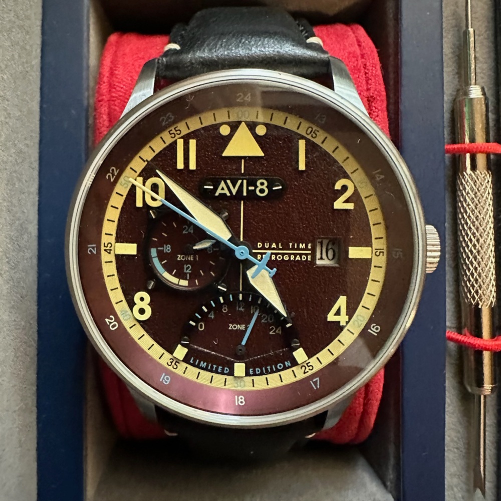 Limited Edition AVI-8 Hawker Hurricane McKellar Dual Time Watch - Picture 4 of 10